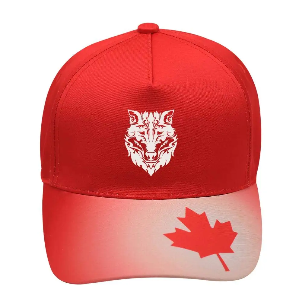 Унисекс волк бейсболки хлопчатобумажная ткань регулируемые канадские элементы наружные Шляпы красный