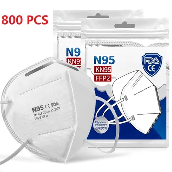 

10-800pcs Anti Dust Bacterial Mouth Muffle Cover Mascarillas with 5-layer Dustproof Protective Filtration Face Mascarillas