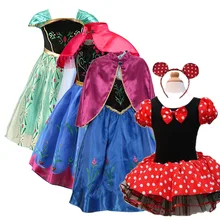 Детские костюмы Анны, Эльзы и Эльзы; платье принцессы для маленьких девочек; платья для рождественской вечеринки; Vestidos; нарядная свадебная одежда для девочек