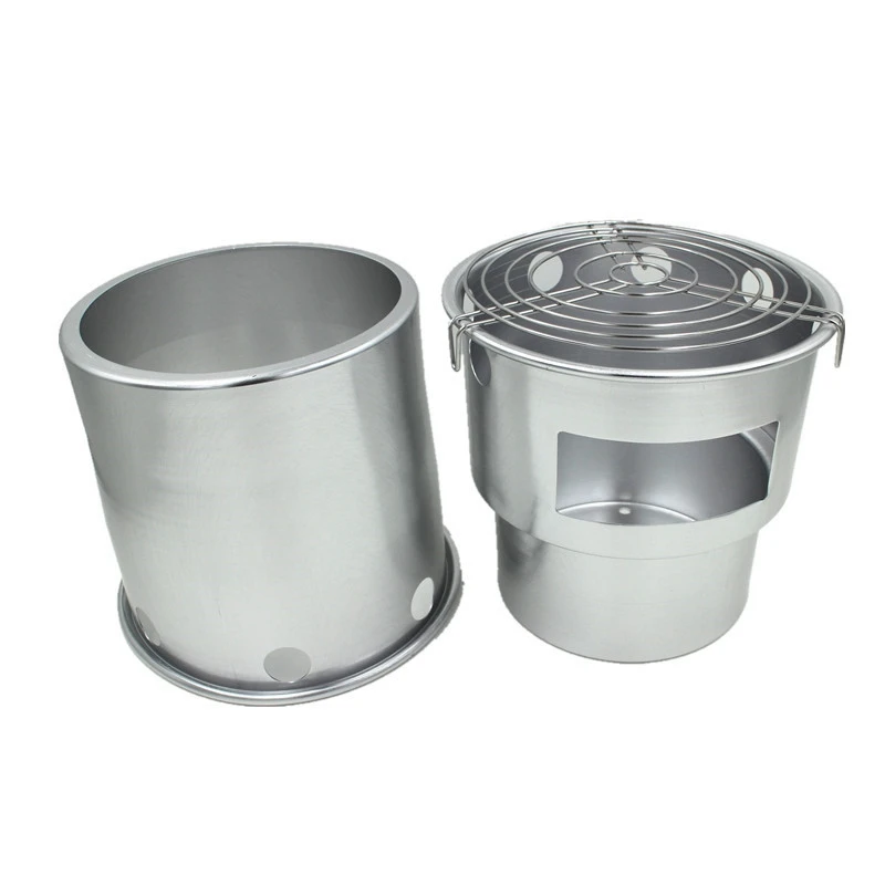 Outdoor Camping Hiking Wood Stove Sub Outdoor Picnic Folding Hiking Travel Firewood Stove Include Barbecue Tray