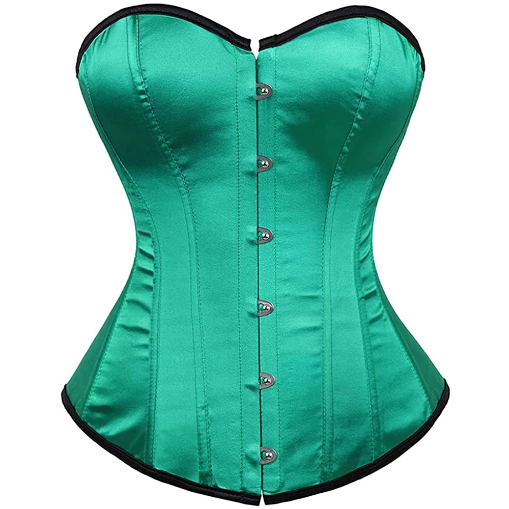 Women Corsets Bustiers Overbust Tops Satin Sexy Costume Corset Corselet Brocade Vintage Style Bridal Korsett Plus Size