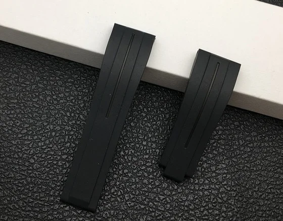 Топ черный 20 мм 21 мм мягкое натуральное Силиконовое резиновое ремешок для ролевых ремней для Daytona Submariner GMT OYSTERFLEX браслет инструменты - Цвет ремешка: Black blk line