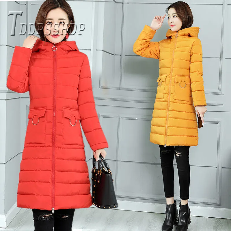 New Warm Women Winter Jackets Coats Cotton Hooded Slim Feminina Outwear Parka