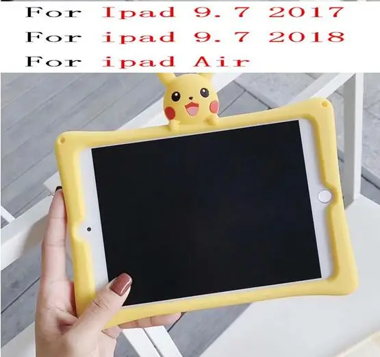 Air 9.7 2017 2018 Мультфильм носить подставка планшет детский силиконовый чехол для iPad 2/3/4 Pro 9,7 10,5 Air 1/2 10,5 противоударный чехол для iPad 9,7 - Цвет: Air 9.7 2017 2018