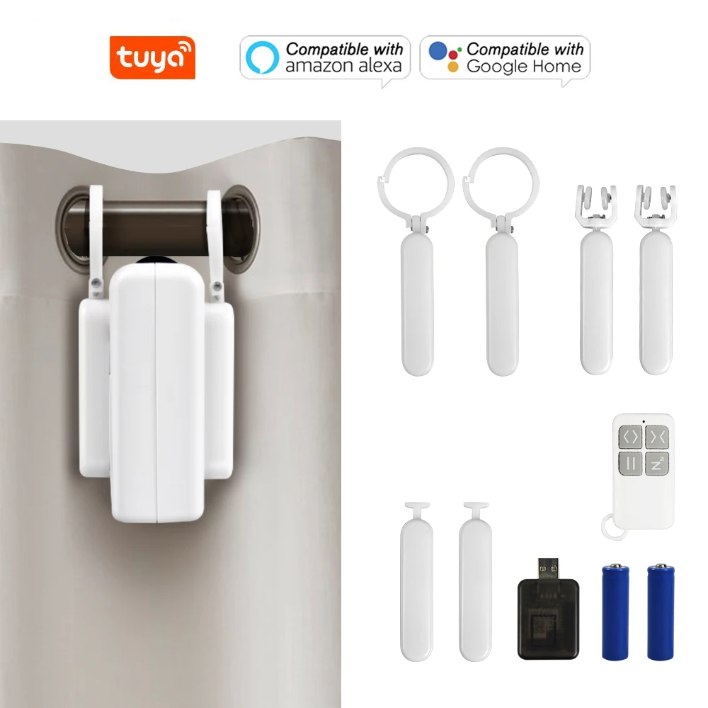 Controlador de cortina inteligente para el hogar, controlador de cortinas tipo U romana, con WiFi, temporizador de vida inteligente, Alexa y Google Home