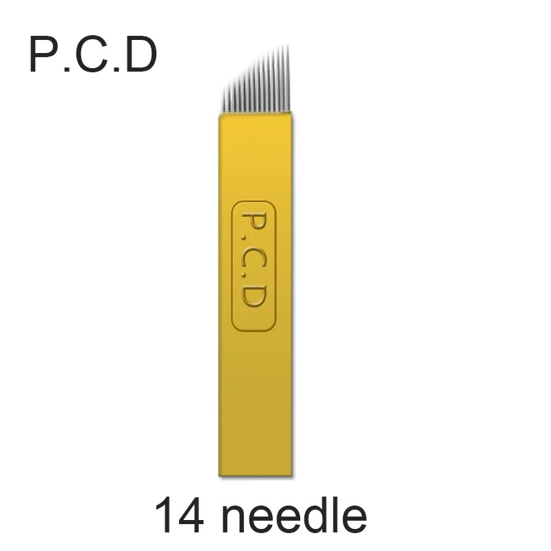 

50/100/500 Pcs 14 Pin PCD Permanent Makeup Eyebrow Tatoo Blade Microblading Needle Microblading Needles Blades Tattoo Needles
