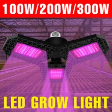 

E26 LED Deformable Hydroponic Grow Lamp Full Spectrum Phytolamp For Plants E27 100W 200W 300W Growth Bulb Indoor Flower Seeds