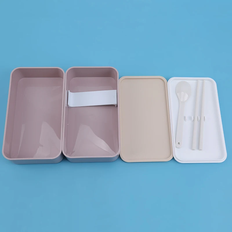 Student Office Lunch Box Can Be Heated By Microwave Japanese double-layer Separated Rice And Vegetable Lunch Box