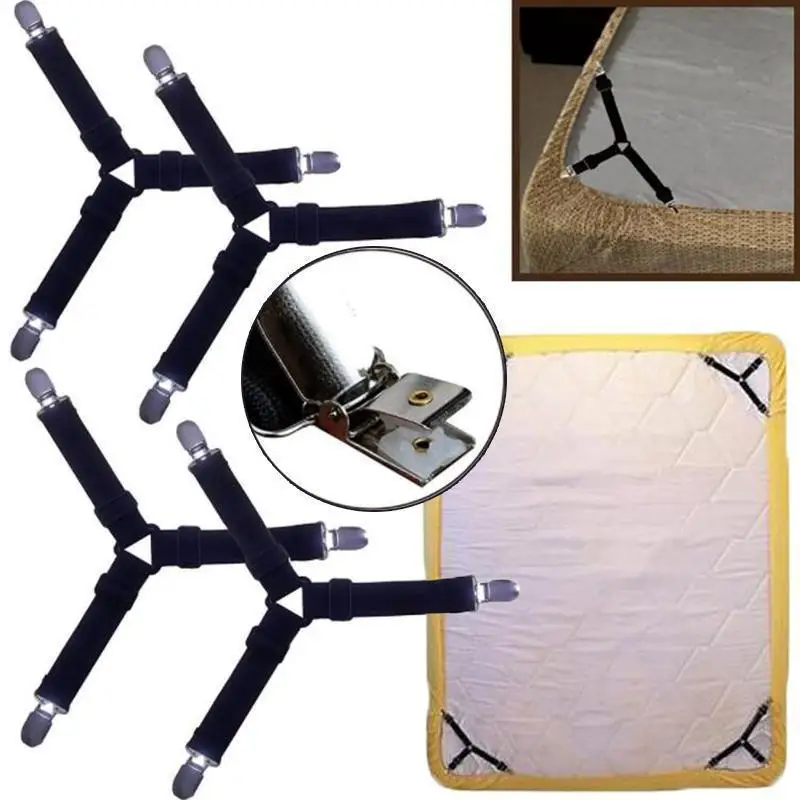

Crisscross Fastener Mattress Bed Sheet Grippers Double Head Clips Gripper Holder Suspender Home Textiles Organize Gadgets