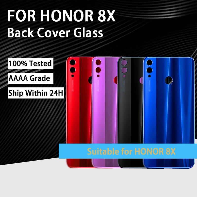 Крышка батарейного отсека для Huawei Honor 8X 9X Задняя стеклянная панель корпуса 8x 9x заднее стекло|Корпусы и рамки