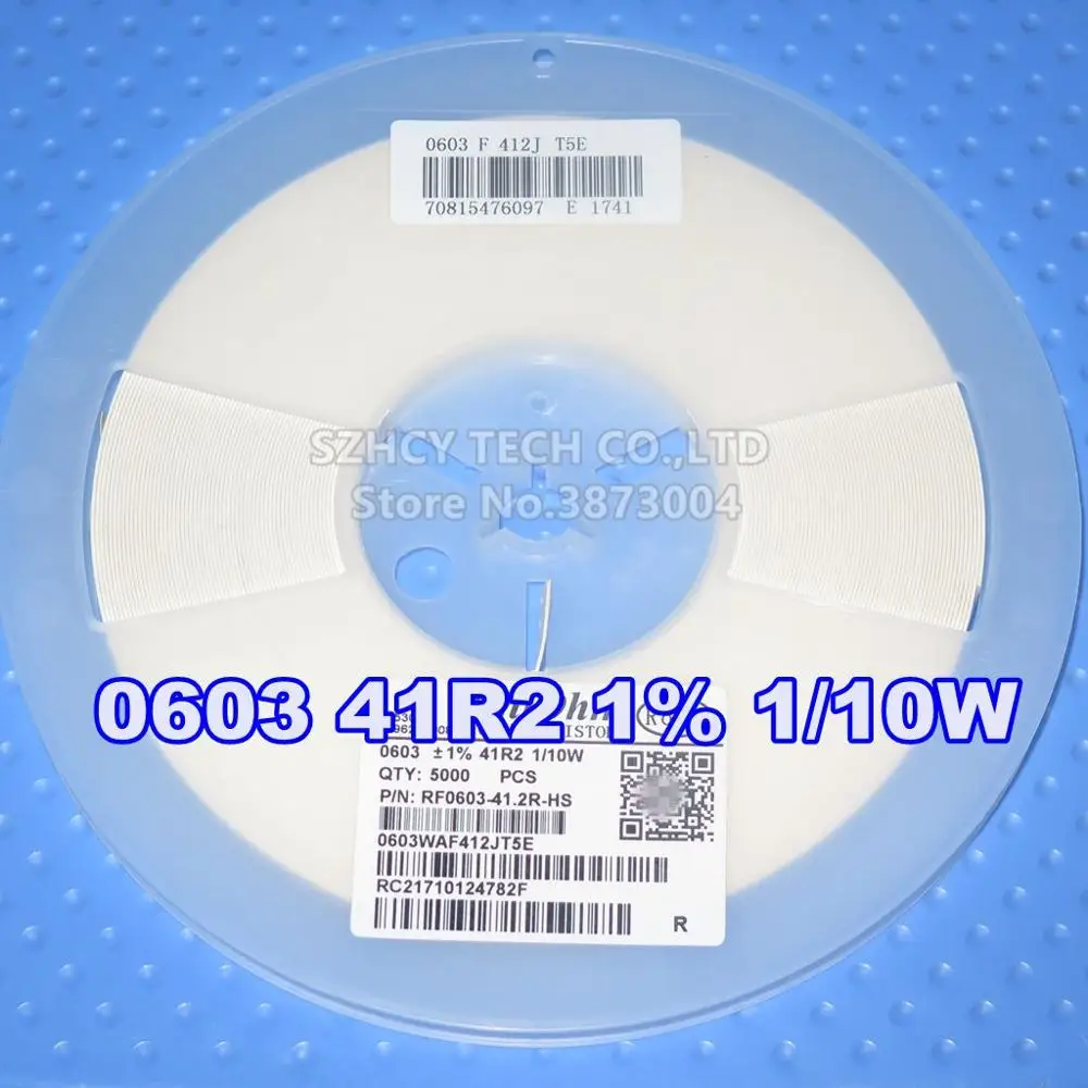 

5000Pcs 0603 41R2 1% 1/10W RF0603-41.2R-HS 1608 New and origianl