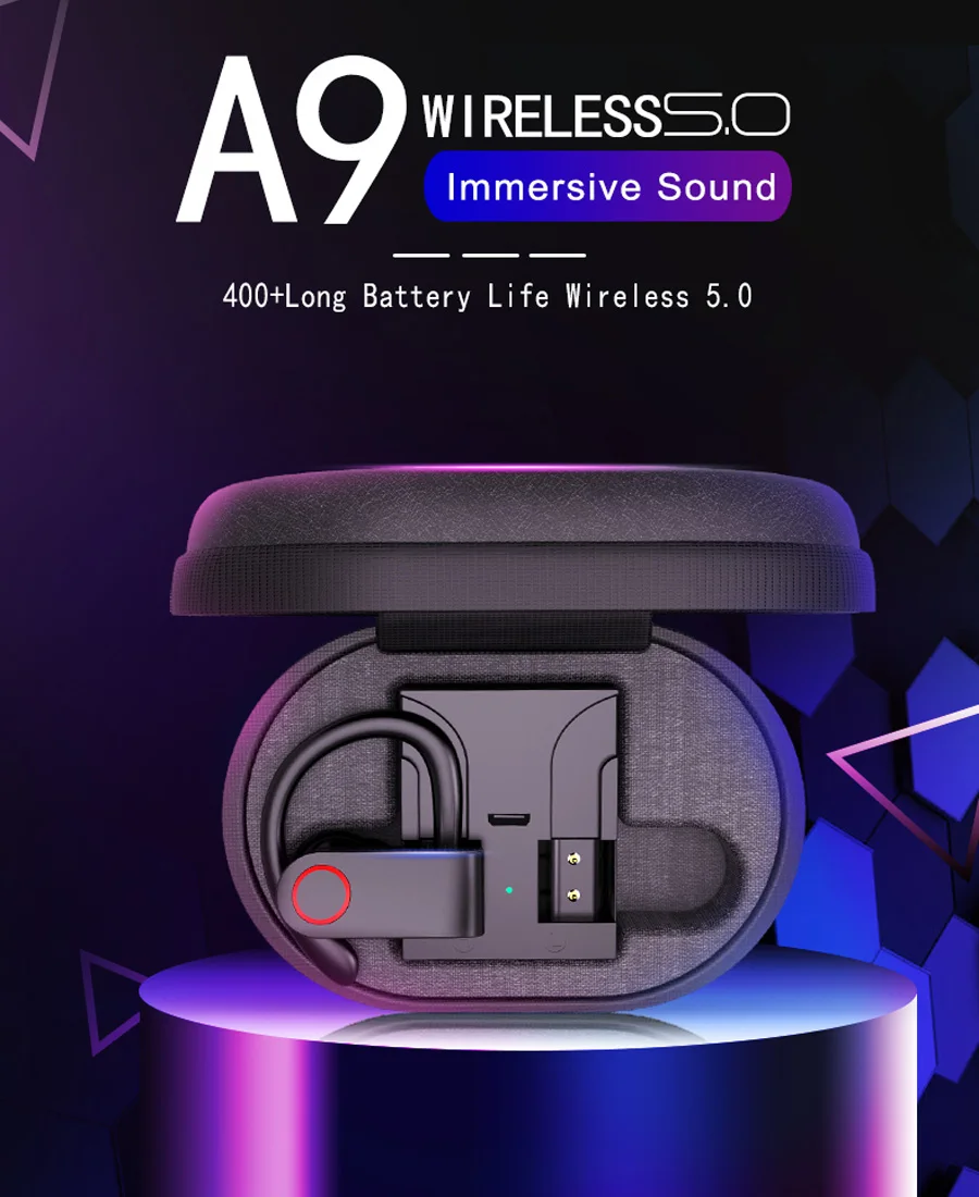 Беспроводные спортивные наушники TWS Bluetooth 5 0 с ушным крючком для Redmi 8 8A K20 K20pro Note 8pro