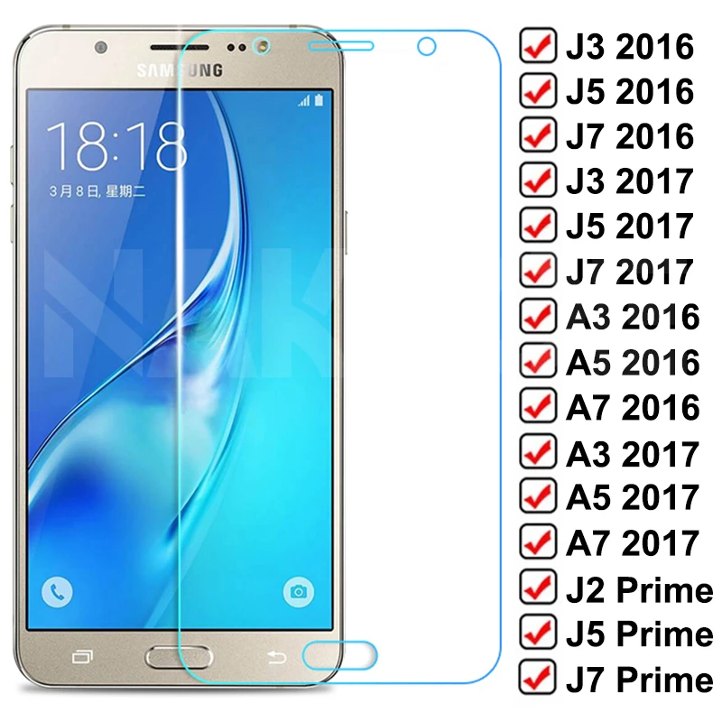 9D Protective Glass For Samsung Galaxy S7 A3 A5 A7 J3 J5 J7 2016 2017 J2 J4 J7 Core J5 Prime Tempered Screen Protector Glass 1