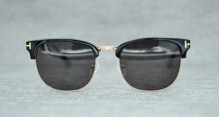 

South Korea Star Celebrity Style Sunglasses Color Film Polarized Sunglasses Half-frame Round Frame UV400 Protection Sunglasses