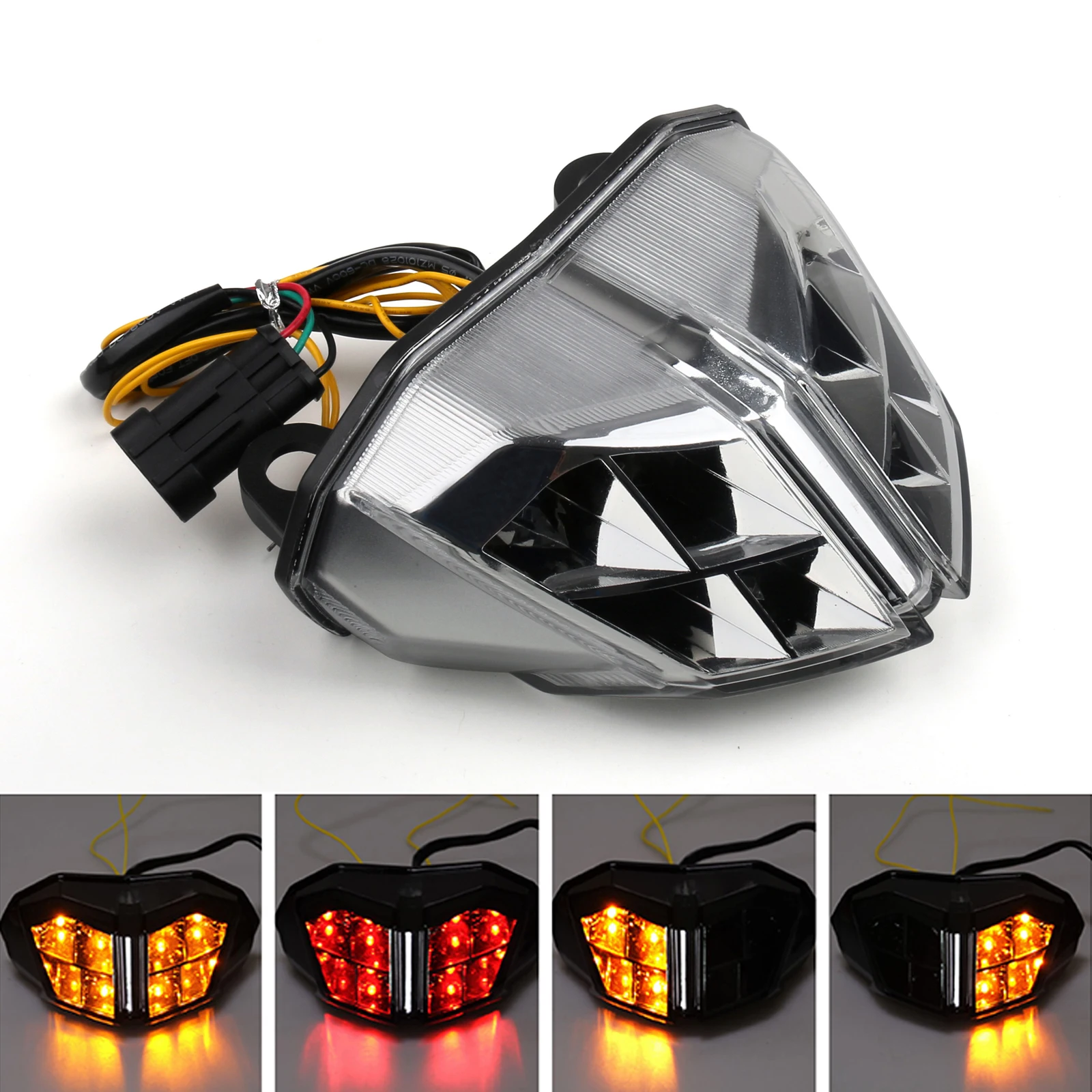 

Areyourshop for DUCATI Streetfighter 848 1100 Clear Integrated LED Tail Light Turn signals Motorcycle light ABS