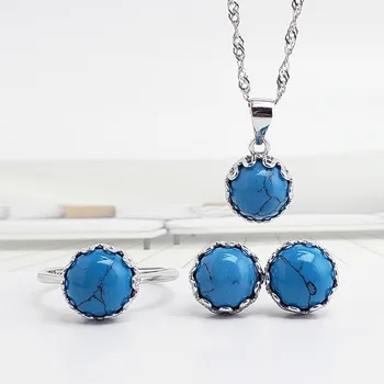 

BOCAIsupply S925 pure silver jewelry suit female fashion exquisite accessories manufacturers wholesale TJ1121 opening ring