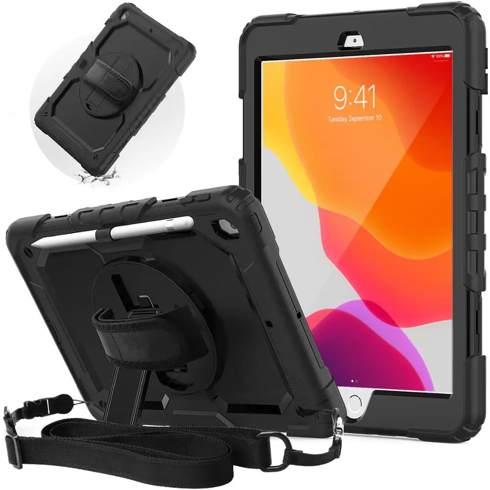 

Tablet Case For ipad 7th generation 10.2 with rotating hand strap protective cover for ipad 8th generation case 2020
