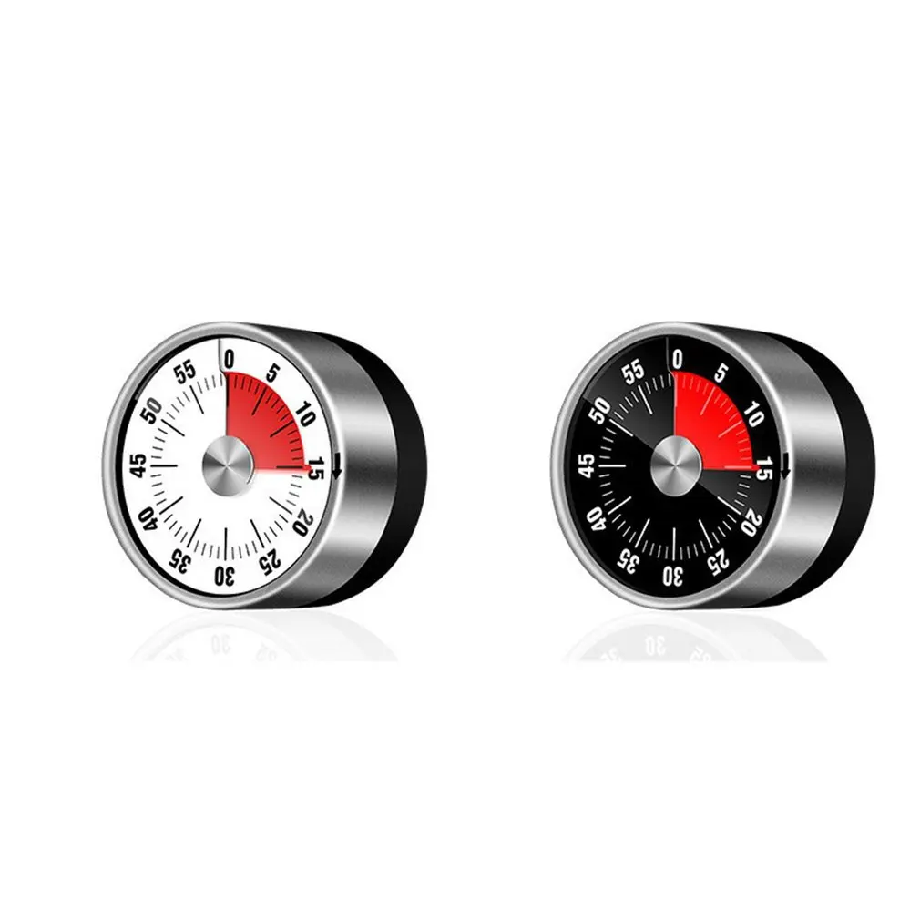 Timer visivo in acciaio inossidabile Timer meccanico rotondo Timer da cucina da 60 minuti con allarme forte Orologio magnetico Timer Gadget da cucina_voghion.com