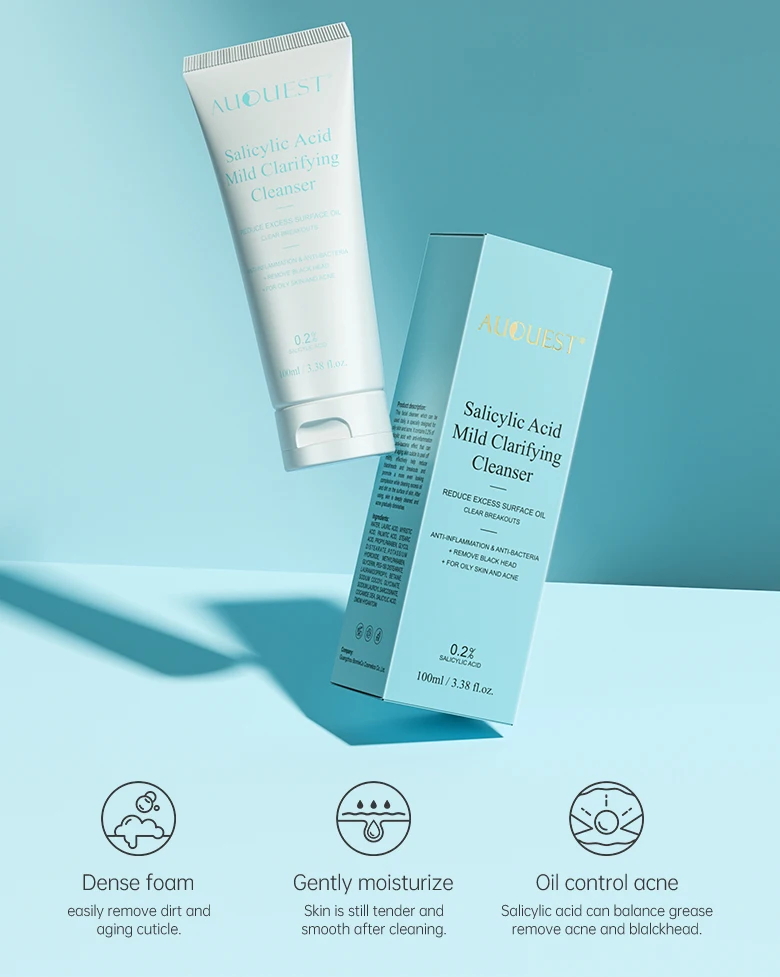 AUQUEST 100ML Salicylic Acid Face Cleaner Oil Control Acne Remedy For