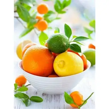 

Diamond-Painting Full Drill 5D Cross Stitch Fruits oranges and lemons Embroidery Home Leisure Craft Art