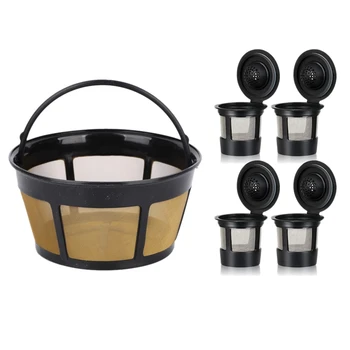 

Cup Basket Coffee Filter ,Stainless Mesh Reusable Single Cup Filter with 4 K-Cups for Mr. Coffee Makers and Brewers