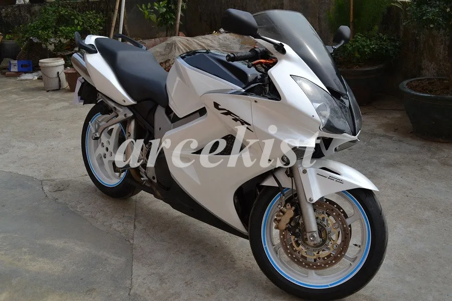ABS Полный обтекатели наборы+ крышка бака набор подходит для HONDA VFR800 2002-2012 на заказ жемчужина белый
