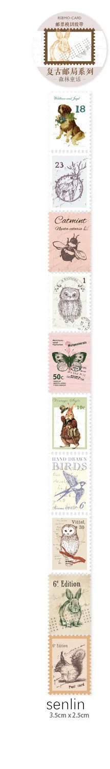 25 мм x 5 м Kawaii милый штамп узоры бумага ретро-Маскировка ленты винтажные наклейки Скрапбукинг Декоративные из рисовой бумаги ленты для офиса - Цвет: senlin