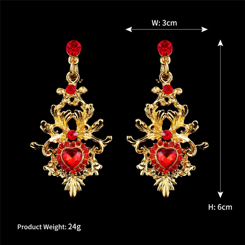 g Red Ziron Bridal Earring Sets Wedding Jewelry Accessories Statement Bridal Headwear Bride Jewelry Set Handmade Gold Crown Luxury