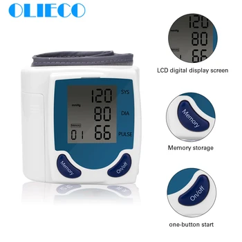 

OLIECO Digital Wrist Blood Pressure Monitor Heart Beat Rate Monitor Pulse Rate Meter Measurement Tool Sphygmomanometer Home Care