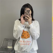

Fake Two Piece Pullovers Japan Style Cotton Graffiti Lapel Loose Casual Sweatshirts Spring Autumn Fashion Thin Long Sleeve Tops
