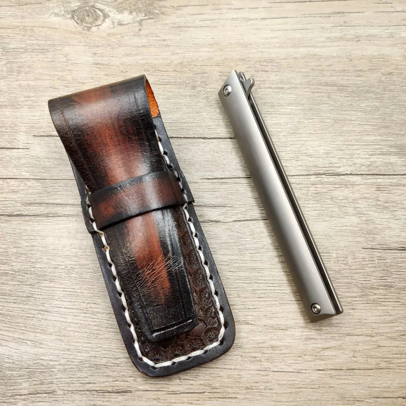 M390 Высококачественная ручка из порошковой стали, шариковый подшипник для кемпинга, для повседневного использования, маленький складной нож с подарочной коробкой, кожаный чехол