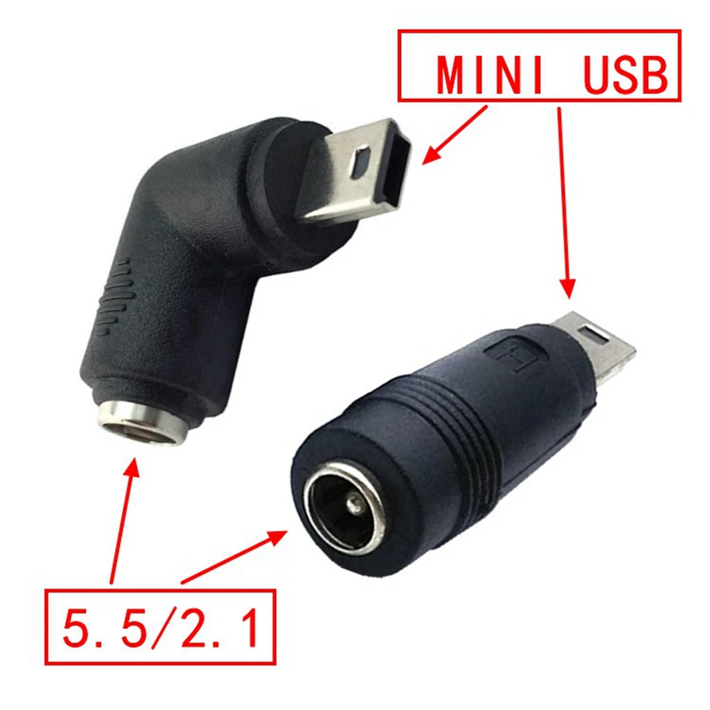 

DC 55*21 frau zu mini usb 90 grad power adapter-stecker Freies verschiffen