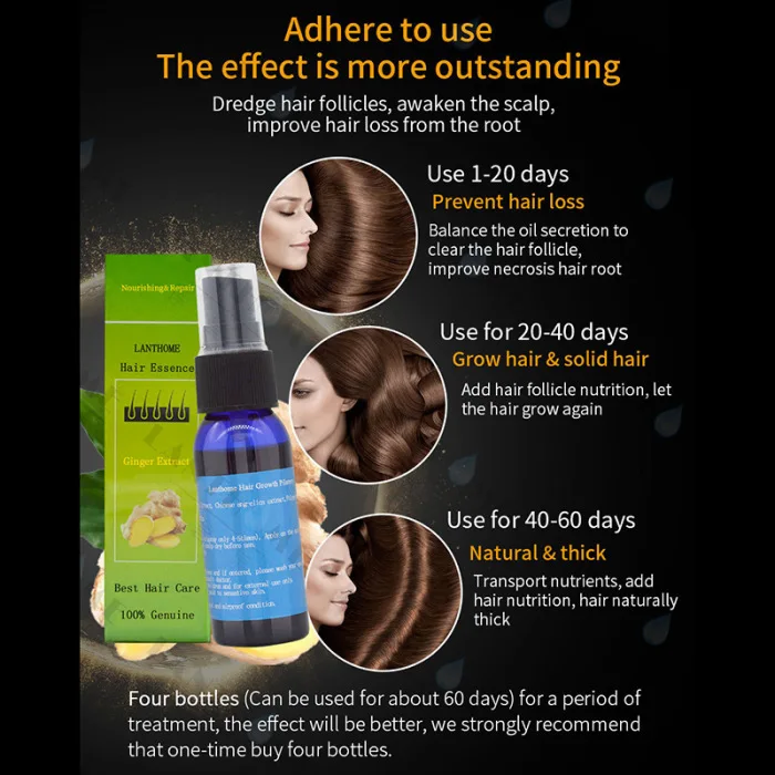 Herbal Hair Fast Growth Essence Liquid Anti Loss Treatment Sprayer 30ml V9-Drop