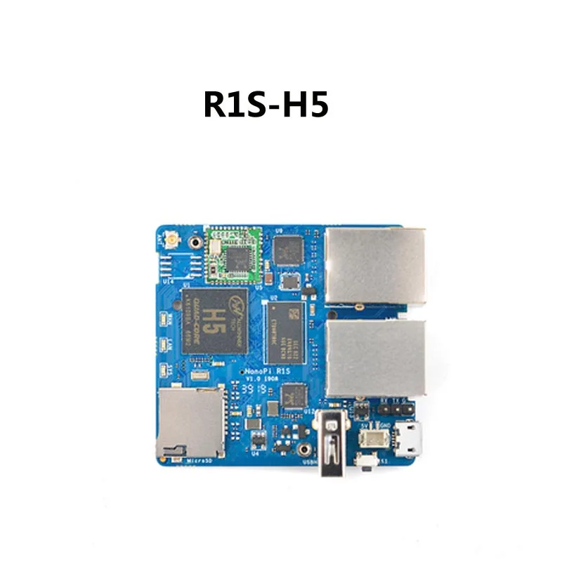 Портативный маленький маршрут NanoPi R1S все Чи H3/H5 двойной гигабитный Ethernet порт 512 М