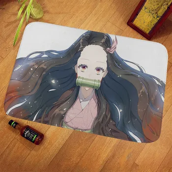 

Cartoon Anime Demon Slayer Kamado Nezuko Floor Mats Anti-slip Bath Living Room Carpet Home Bedroom Water-Absorbing Entrance Rug