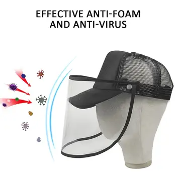 

Anti Saliva Cotton Protective Hat Outdoor Cap Black Fashion Gender Camping Baseball Cap Masks Men Anti-Fog PTU Antiviru