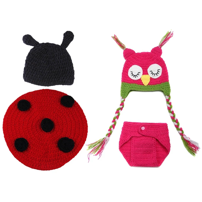 1 Pieces Coccinelle Bebe Deguisement Photo Photographie Accessoire Beanie Animal Chapeau Casquette 0 6 Mois Nouveau Ne 1 Pieces Sweet Hibou Bebe Fille Photoshoot Aliexpress