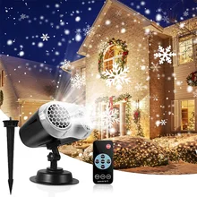 

2in1 Christmas Snowflake Projection Light Outdoor Snowfall Laser Projector Lamp for Wedding Holiday Garden Landscape Decoration