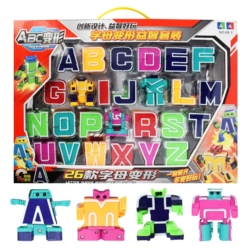 

26 Lettered Deformation Robot English Version Strange New Robot Combat Team Children'S Educational Gift Box Toy