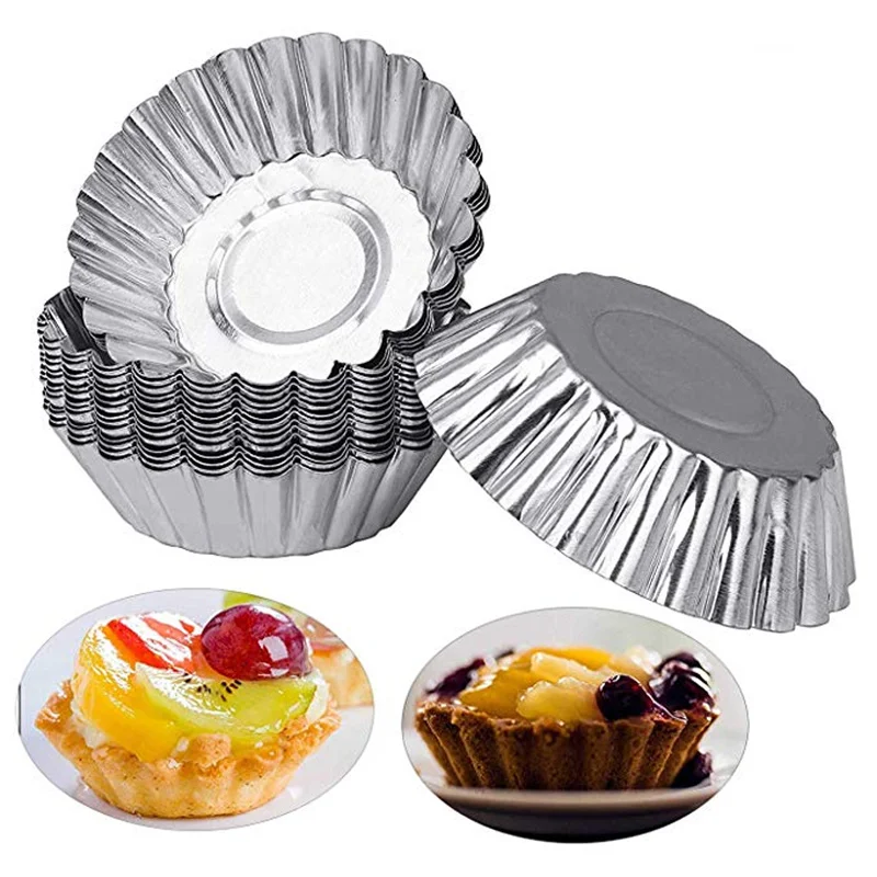 

10PCS 5PCS Egg Tart Mould Stainless Steel Cupcake Mold Reusable Cupcake Cake Cookie Molds Tin Baking Cup Tool Tartlet Pan