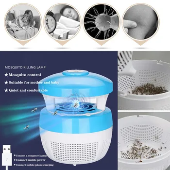 

USB Electric Fly Bug Mosquito Insect LED Light Pest Control Trap Lamp ZapperInsect Repellent Radiationless for Bedroom Home
