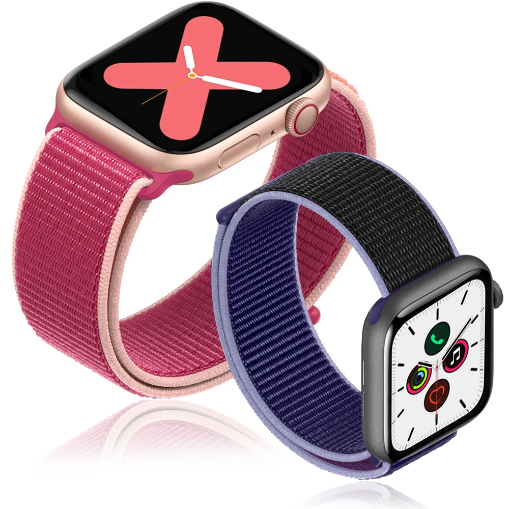 Нейлоновый спортивный ремешок для Apple Watch Band 4 5 40 мм 44 мм нейлоновый мягкий Тканый браслет для iWatch Band 38 мм 42 мм серия 5 4 3 2 1