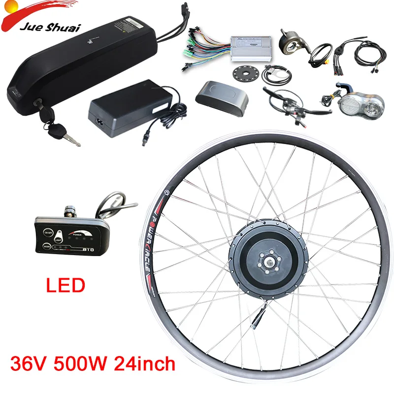LED display 24inch Е-байка 36В 500 Вт комплект для переделки электрического велосипеда samsung Батарея е-байка 36В 21AH 20''24''26''700c передний Мотор колесо для электровелосипеда elektrikli bisiklet велосипед - Цвет: LED display 24inch