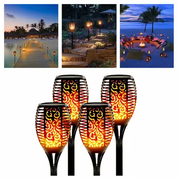 

Outdoor Spotlight LED Solar Flame Light Lamp Flickering Waterproof Garden Decoration Landscape Lawn Lamp Path Lighting Torch