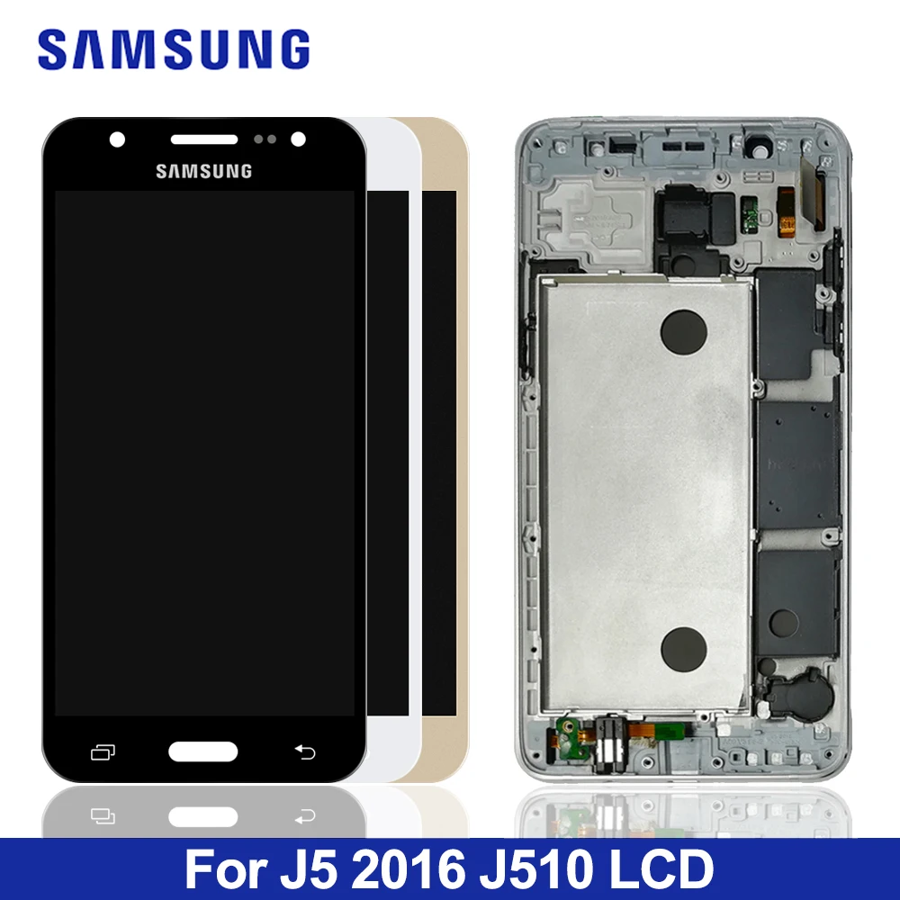 J510 lcd для Samsung Galaxy J5 J510 SM J510F J510FN J510M J510Y/DS кодирующий преобразователь сенсорного экрана в сборе с рамкой кнопка Home