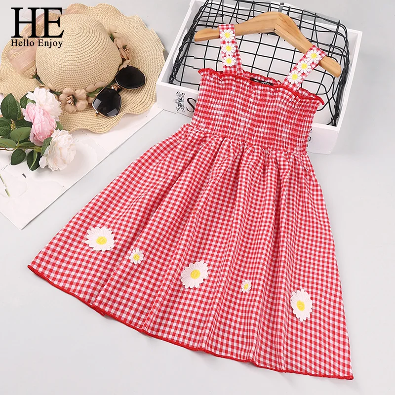 HE Hello Enjoy Baby Girls Dresses Summer 2022 Wedding Princess Party Dress Tulle Elegant Children Clothing Toddler Kids Clothes | Детская