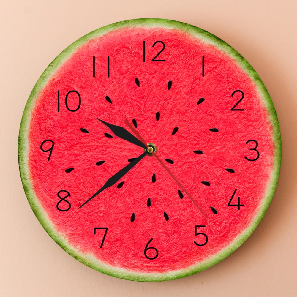 Watermelon Wall Clock Summer Time Fruit Style Watermelon Wall Clock