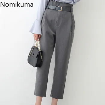 

Nomikuma High Waist Straight Loose Harem Pants Women Solid Color Ankle Length Trousers Female Spring Autumn New Arrival 3a164