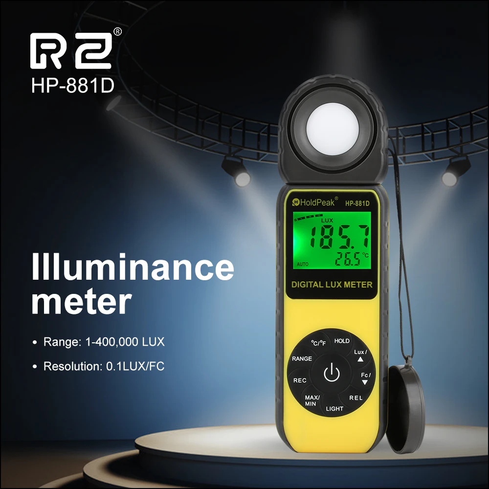 Цифровой измеритель освещенности HoldPeak Lux профессиональный Luxmeter 0 200000 фотометр