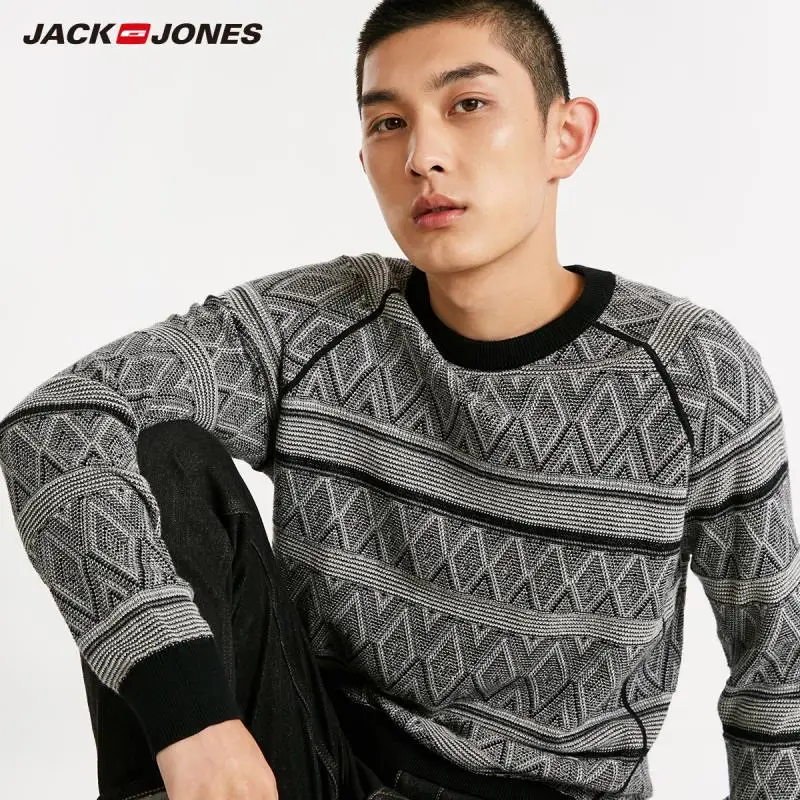 JackJones осенний мужской модный Повседневный свитер с принтом Топ 218324548